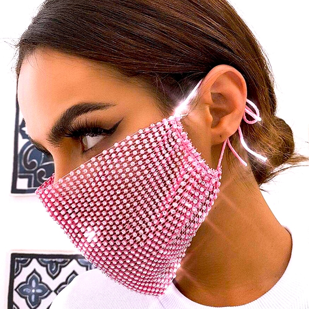 Light Pink Bling Mask - Picture 1 of 9